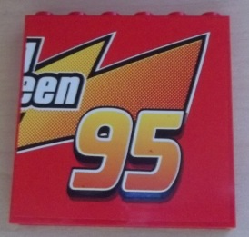 Lego Panel 1 x 6 x 5 with 'een' and '95' Pattern (Sticker) - Set 8486