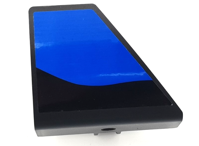 Lego Technic, Panel Curved #71 5 x 4 x 3 Tapered Left with Blue Panel on Black Background Pattern (Sticker) - Set 42141