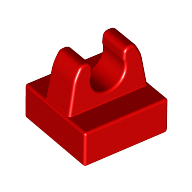 Lego Tile Special 1 x 1 with Clip with Rounded Tips / Red