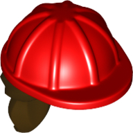 Lego Hair and Helmet, Construction / Hard Hat, Ponytail Dark Brown pattern