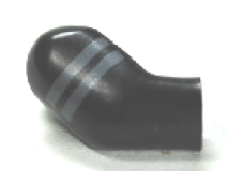 Lego Arm, Right with Dark Bluish Gray Stripes Pattern / Black