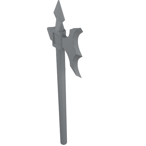 Lego Weapon Halberd / Axe Elaborate / Light Bluish Gray