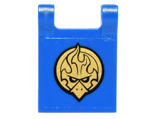 Lego Flag 2 x 2 Square with Flat Edge with Gold Chima Eagle Emblem Pattern on Both Sides (Stickers) - Set 70146