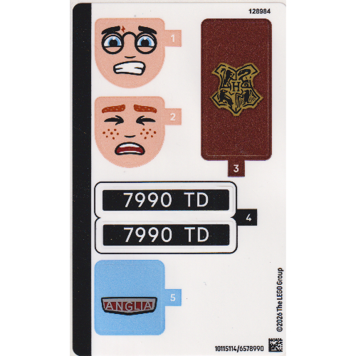 Lego Sticker Sheet for Set 76470-1 / [No Color/Any Color]