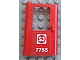 Lego Door 1 x 4 x 5 Train Left, Thin Support at Bottom with Swedish 'SJ 7755' Pattern (Sticker) - Set 7755