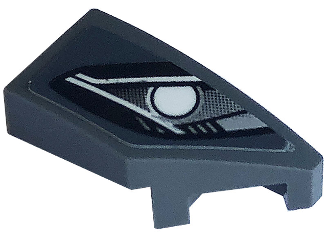 Lego Wedge 2 x 1 x 2/3 Right with Silver Car Headlight with Bulb Pattern (Sticker) - Set 76903