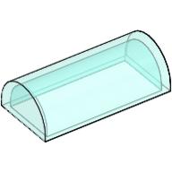 Lego Brick Curved 2 x 4 Double, No Studs, without Groove / Trans-Light Blue