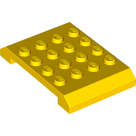 Lego Brick Sloped 4 x 6 x 2/3 Double / Yellow