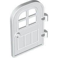 Lego Door Right 4 x 6 with Curved Top, Bars / White