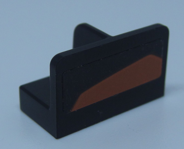 Lego Panel 1 x 2 x 1 with Rounded Corners and Center Divider with Orange Polygon Pattern Model Right Side (Sticker) - Set 75892