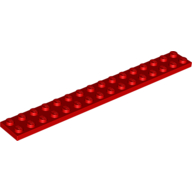 Lego Plate 2 x 16 / Red