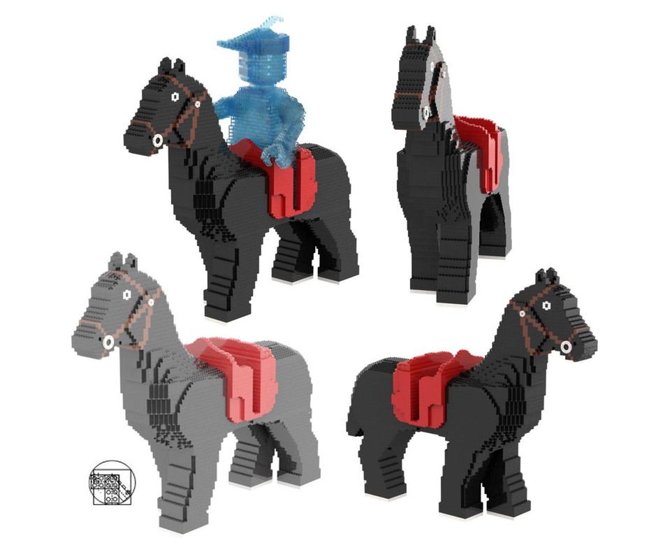 Lego Maxi Figure black horse with red saddle