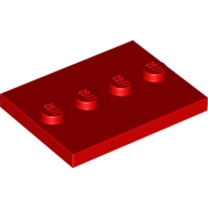 Lego Plate Special 3 x 4 with 1 x 4 Center Studs [Plain] / Red