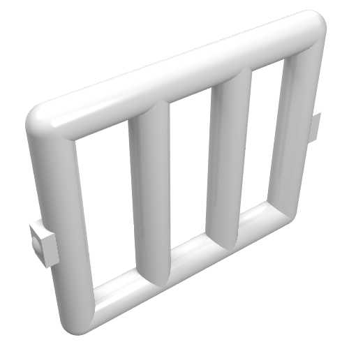 Lego Bar 1 x 4 x 3 Window [Side Tabs] / White