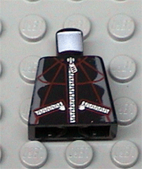 Lego Torso Spider-Man Jacket with Zippered Pockets and Red Web-Like Pattern / Black