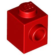 Lego Brick Special 1 x 1 with Stud on 1 Side / Red