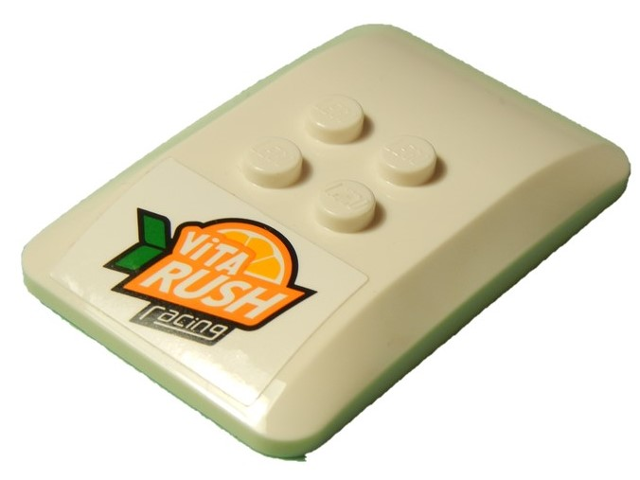 Lego Wedge 6 x 4 x 2/3 Quad Curved with 'ViTA RUSH racing' Logo Pattern (Sticker) - Set 60218