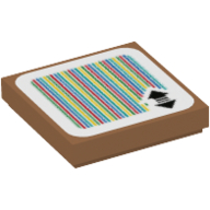 Lego Tile 2 x 2 with Double Arrow and Barcode Print (Sticker)