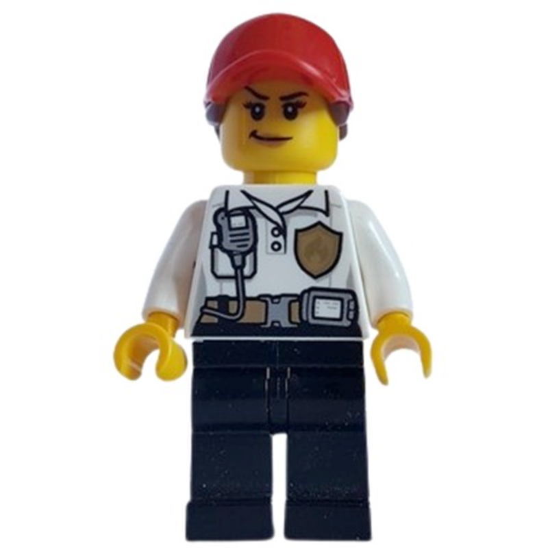 Lego Fire Fighter - White Torso, Black Legs, Red Cap