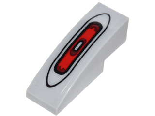 Lego Slope, Curved 3 x 1 with Black and Red Taillight Pattern (Sticker) - Set 75828 / Light Bluish Gray