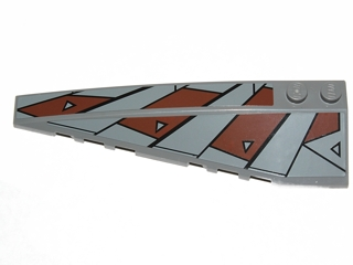 Lego Wedge 10 x 3 Left with SW Sith Pattern (Stickers) - Set 7957 / Dark Bluish Gray
