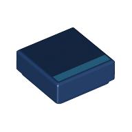 Lego Tile 1 x 1 with Dark Azure Stripe Print