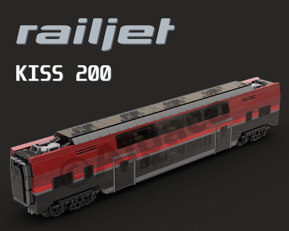 Lego middle wagon, railjet KISS 200