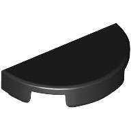 Lego Tile Round 1 x 2 Half Circle / Black