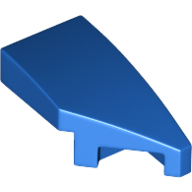 Lego Brick Wedged, Curved 2 x 1 with Stud Notch Right / Blue