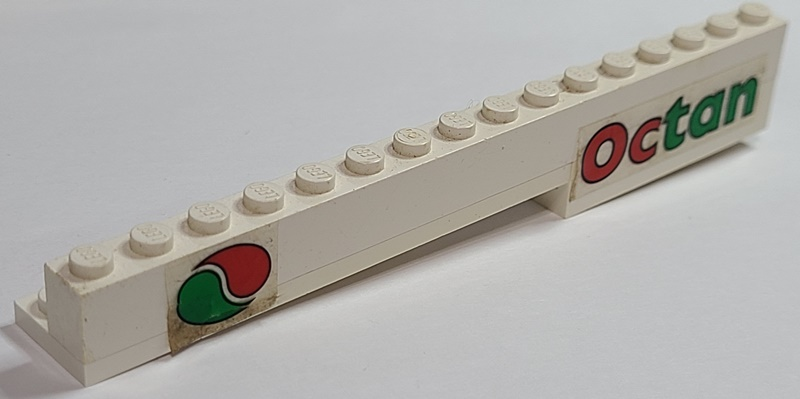 Lego Stickered Assembly 16 x 2 x 2 with Octan Logo Pattern Model Left Side (Stickers) - Set 6594