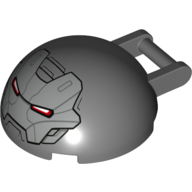 Lego Windscreen 4 x 4 x 1 2/3 Canopy Half Sphere with Handle and Silver War Machine Face Print