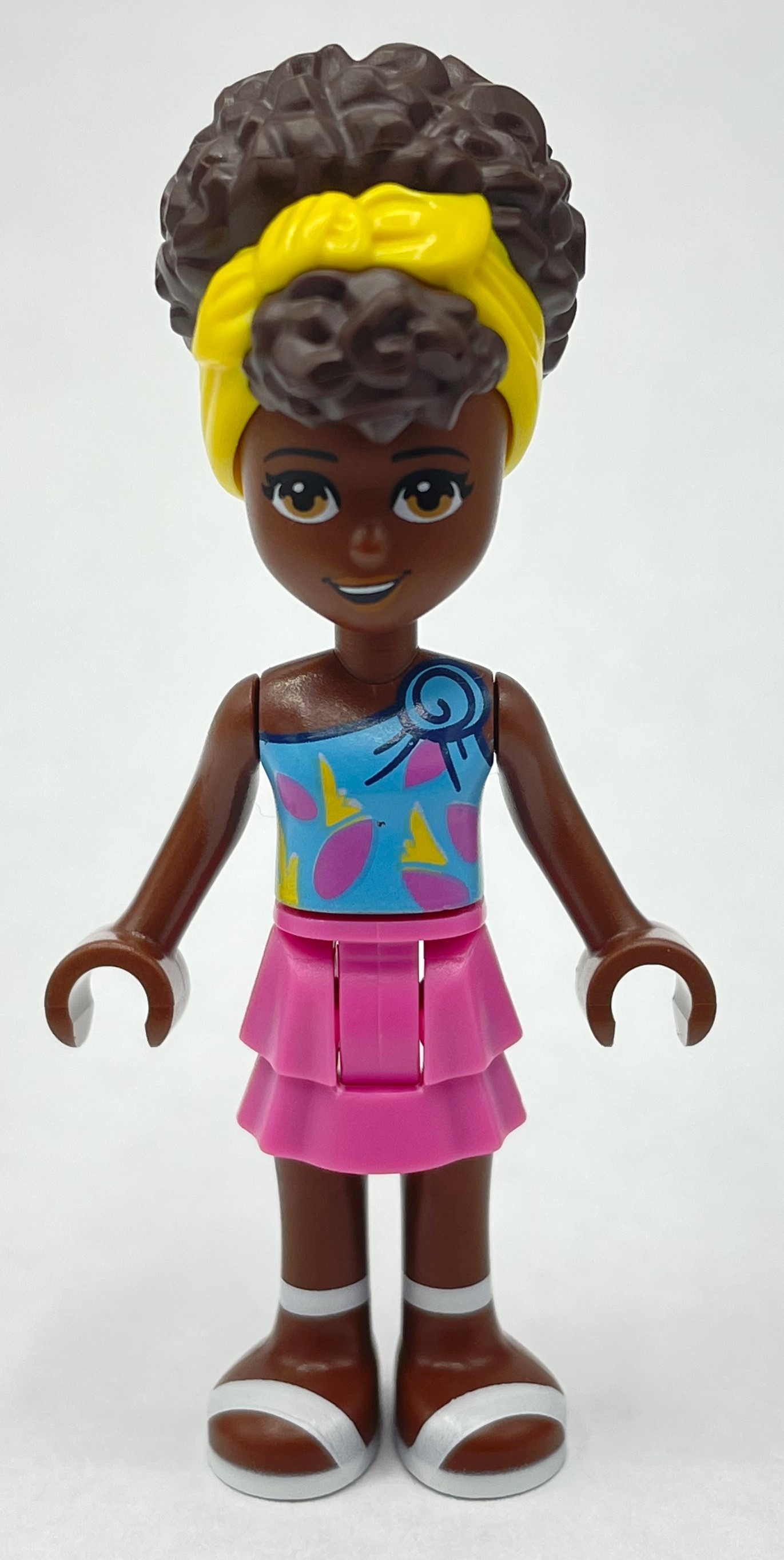 Lego Nandi - Medium Azure Top, Dark Pink Skirt, Dark Brown Hair with Bandana