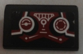 Lego Slope 30 1 x 2 x 2/3 with 2 Dark Red and White Gauges and Control Stick Pattern (Sticker) - Set 70164