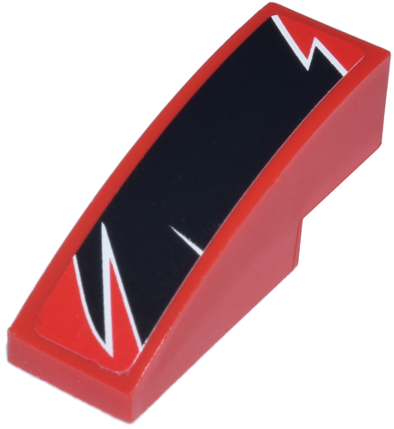 Lego Slope, Curved 3 x 1 with Black Togokahn Pattern, Model Middle Left (Sticker) - Set 8159