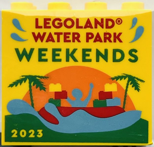 Lego Brick 2 x 4 x 3 with LEGOLAND Water Park Weekends 2023 Pattern
