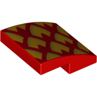 Lego Brick Curved 2 x 2 x 2/3 with Yellow/Gold Scales