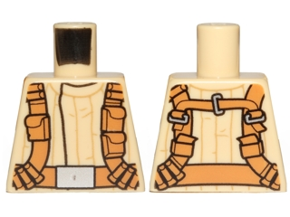 Lego Torso SW Mandarin Collar, Dark Orange Utility Belts Pattern (SW Resistance Trooper) / Tan