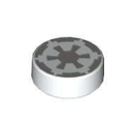 Lego Tile Round 1 x 1 with Imperial Logo Print