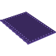 Lego Plate Special 10 x 16 with Studs on Edges and Bar Handles on 1 Side / Dark Purple