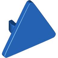 Lego Road Sign Clip-on 2.2 x 2.667 Triangular with Open O Clip / Blue