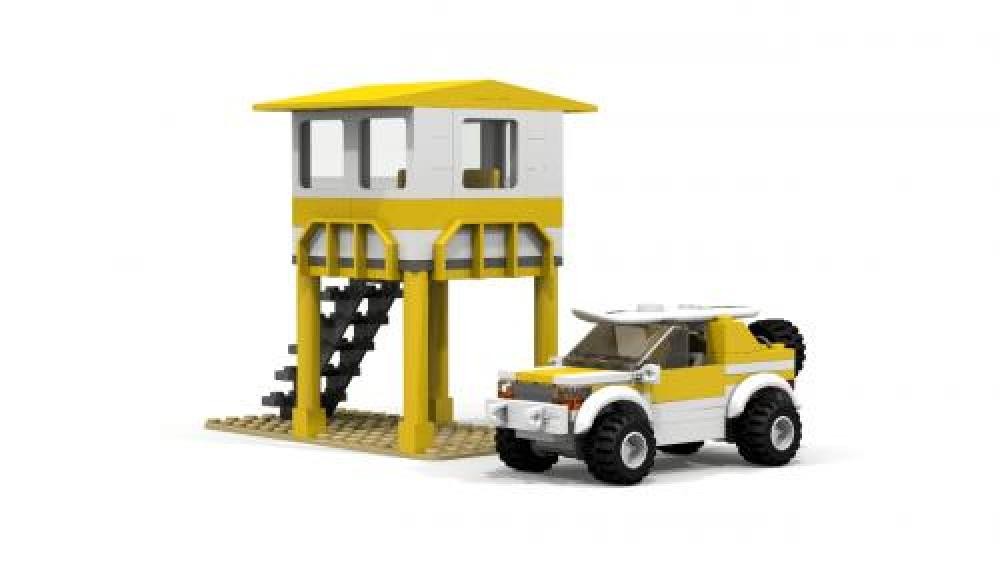 Lego Baywatch Tower & Rescue Car