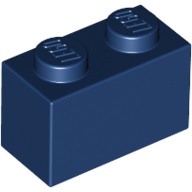 Lego Brick 1 x 2 / Dark Blue