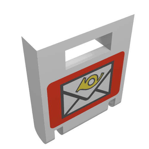 Lego Box 2 x 2 x 2 Door with Slot and Mailbox Print / White