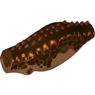 Lego Animal Body Part, Dinosaur, Carnotaurus Body with Dark Brown Stripes, Orange Spots Print