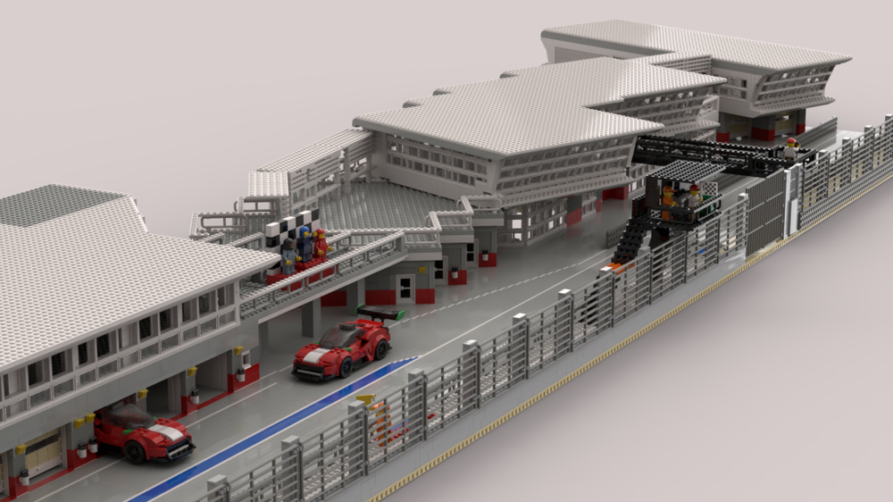 Lego Dubai Autodrome Pit Lane Complex