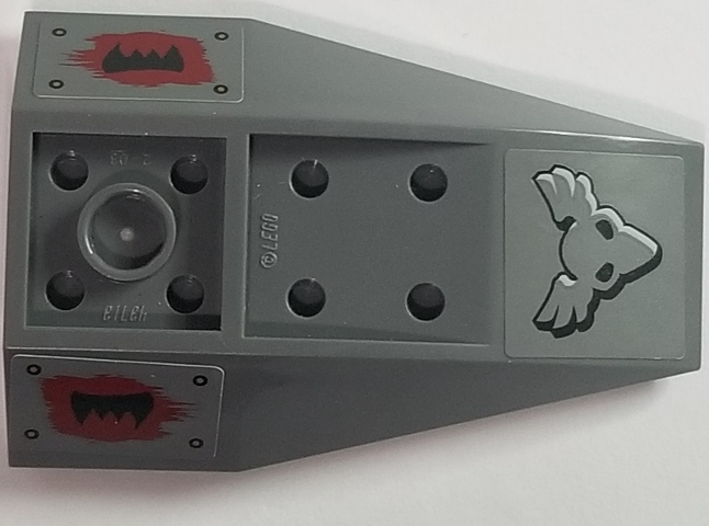 Lego Wedge 6 x 4 Triple Inverted Curved with Bird Skull and Wings with Black Fangs Pattern on Both Sides (Stickers) - Set 70012-2