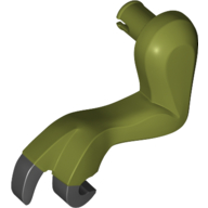 Lego Animal Body Part, Dinosaur, Tyrannosaurus Rex Arm / Leg, Left, Small, Black Claws Print / Olive Green