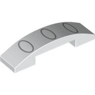 Lego Brick Curved 4 x 1 Double, No Studs with Silver Ovals Print