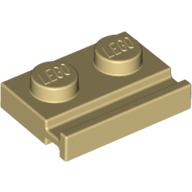 Lego Plate Special 1 x 2 with Door Rail / Tan