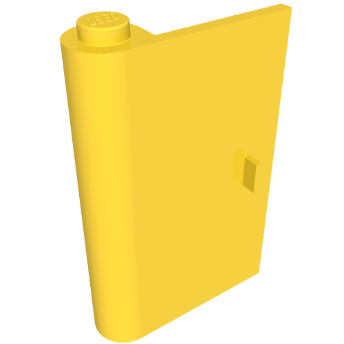 Lego Door 1 x 3 x 4 Left with Thin Handle / Yellow